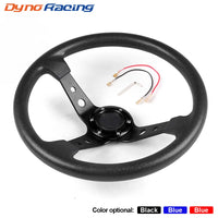 Volant Sport Universel 350 mm Cuir PU et Aluminium 14 Pouces