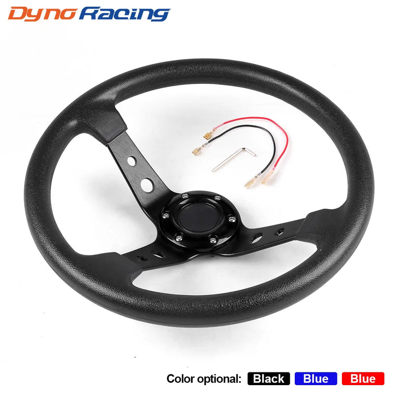 Volant Sport Universel 350 mm Cuir PU et Aluminium 14 Pouces