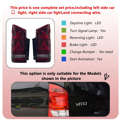 Feux Arrière LED Dynamiques Mercedes Vito W447 2016-2024