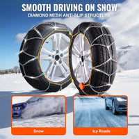 Chaînes à Neige Voiture Acier Manganèse Kit 2 Pièces 14 à 19 Pouces