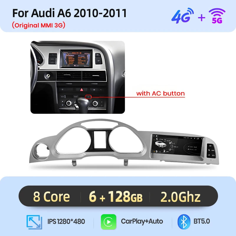 Autoradio Junsun Caméra 360 Audi A6 C6 4F 2005-2011 — détail du support