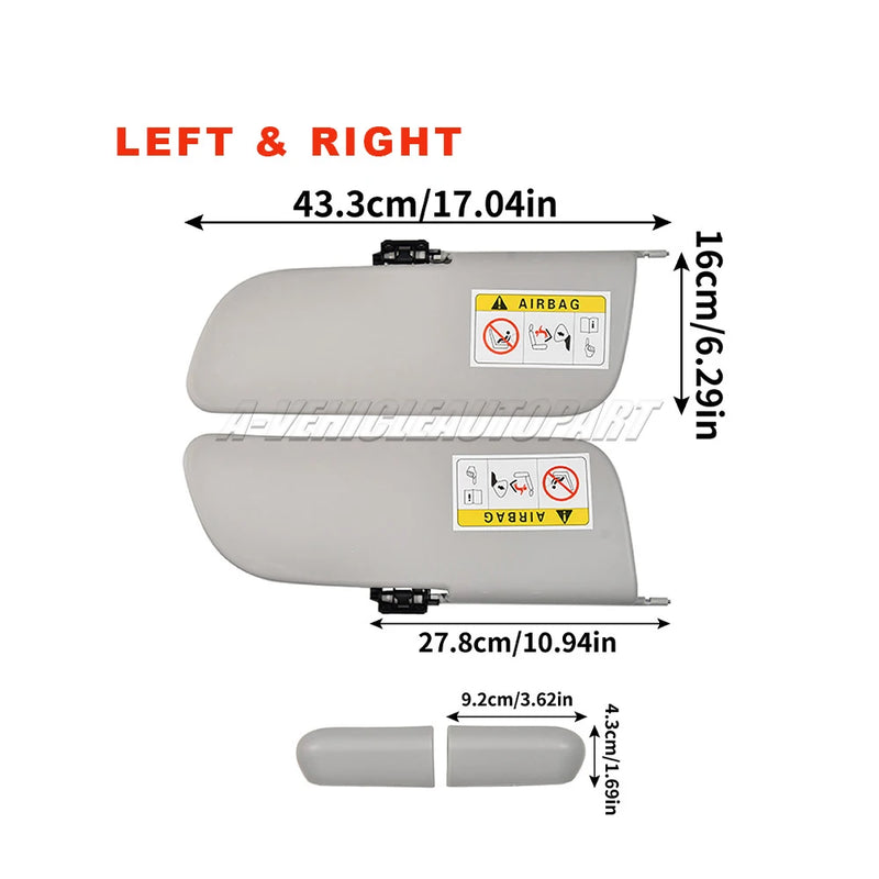 Interior Sun Visors Citroën C3 II Zenith Left and Right