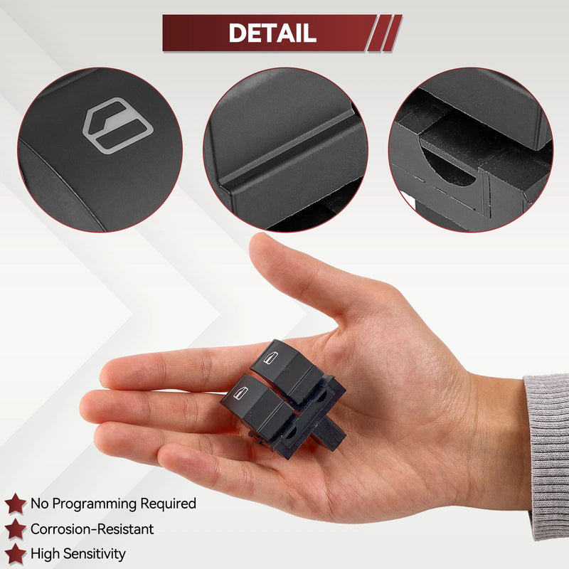 Bouton Lève-Vitre Volkswagen Golf MK5 Caddy Passat 2K0959857 — gros plan