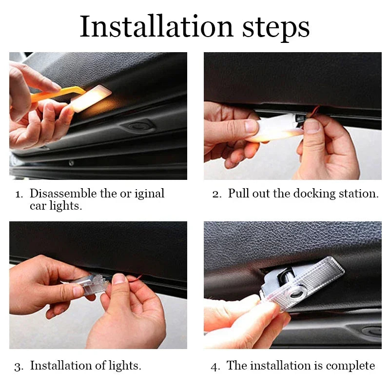Projecteur Porte Volvo V60 2013-2024 LED, Lot de 2, 8 Motifs, Remplacement Direct
