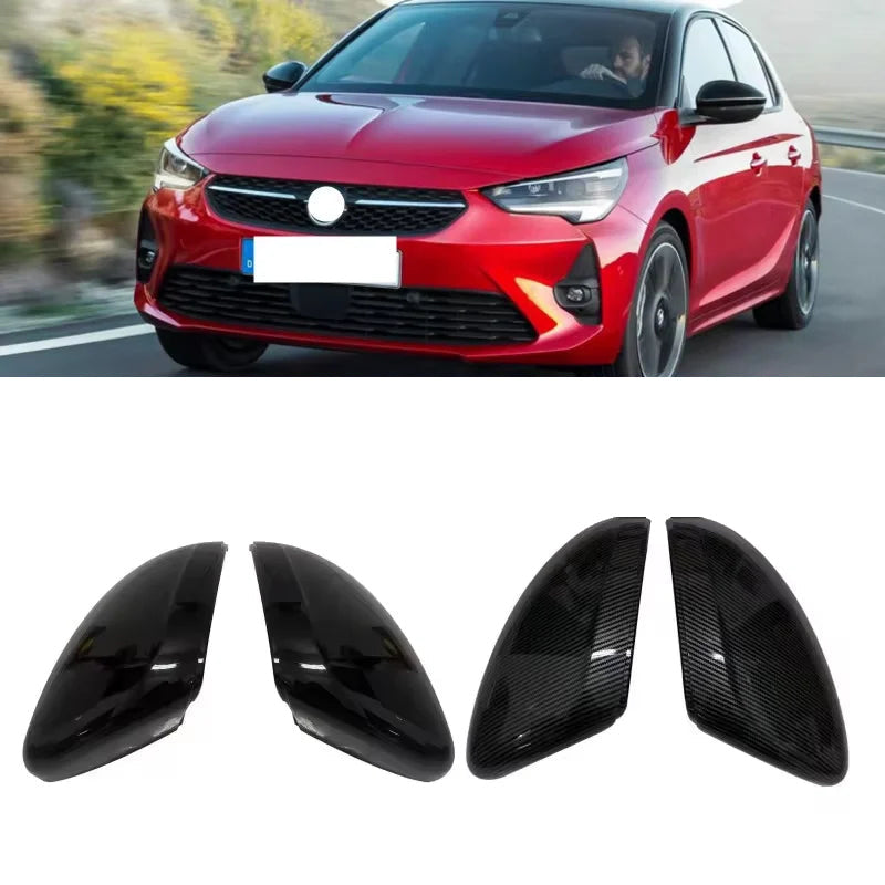 Coque de Rétroviseur Opel Corsa F, Peugeot 208, 2008, 508 et DS3 2019-2025, Aspect Carbone, Blanc ou Noir Brillant