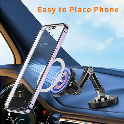 Support Téléphone Magnétique Voiture Chargeur Induction 15W