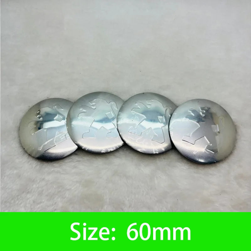 Autocollants Emblème de Moyeu Peugeot Lion 56 60 65 mm Lot de 4