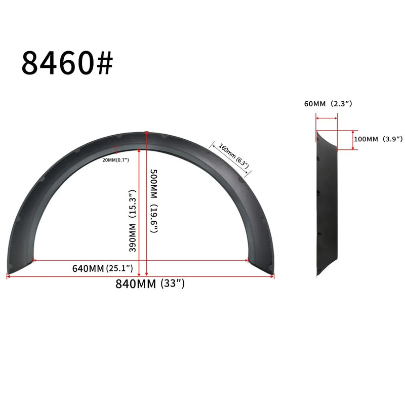 Élargisseurs d'Ailes Universels Kit 4 Pièces Flexibles 840 et 800 mm