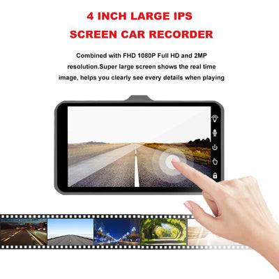 Dashcam E-ACE 1080P Avant et Arrière Écran Tactile 4 Pouces