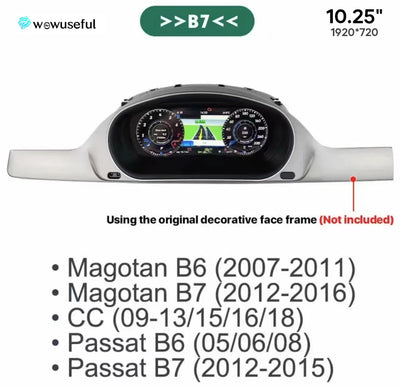 Tableau de Bord Numérique VW Golf 7 Passat B8 12,3 pouces