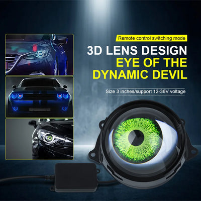 Lentille de Projecteur LED Yeux du Diable Universelle Voiture