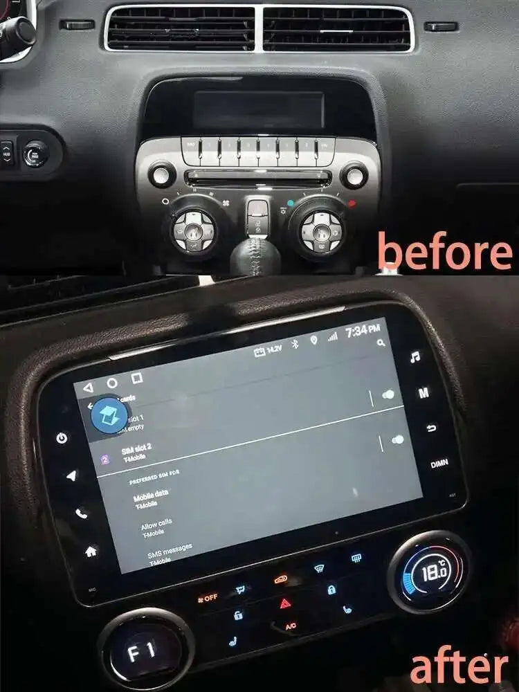 Autoradio Android Chevrolet Camaro 2010-2015 Écran 8 pouces CarPlay Sans Fil GPS 4G