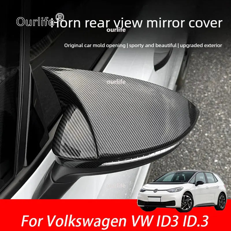 Coques de Rétroviseur en Corne Volkswagen ID.3 2025-2027 Noir Piano ou Aspect Carbone