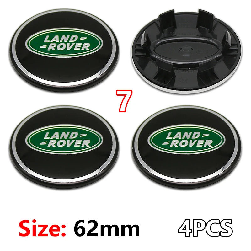 Cache-Moyeux Land Rover 62 mm Lot de 4 Emblèmes de Jante 3D ABS Chromé pour Evoque Defender Discovery 4 Range Rover Sport
