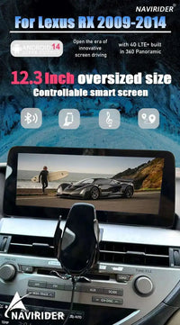 Autoradio Android 14 Écran QLED 12,3 Pouces Lexus RX 270 350 450h 2009-2015 CarPlay Double Système