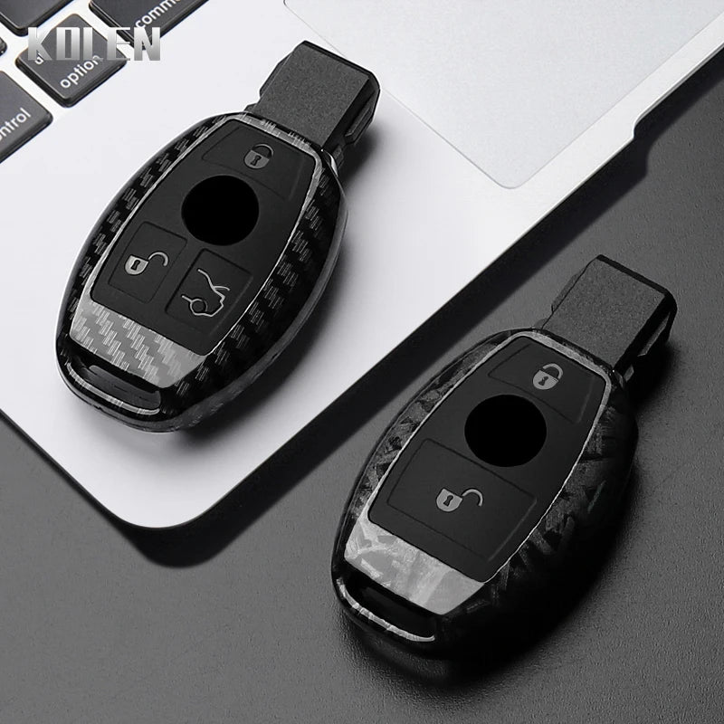Étui de Protection Clé Mercedes Classe A B C E GLA GLC CLA CLS Fibre de Carbone 2 ou 3 Touches