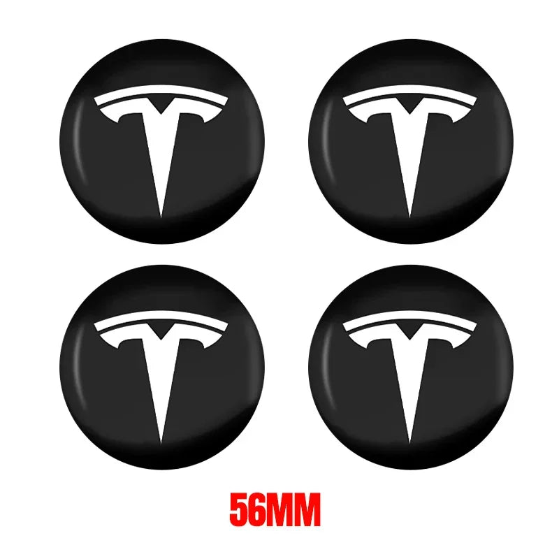 Cache-Moyeux Tesla Model 3 Y S X 56mm Logo — vue en situation