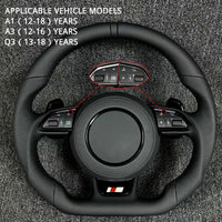 Volant Sport Fond Plat Audi A3 A4 A6 Q5 — vue de trois quarts
