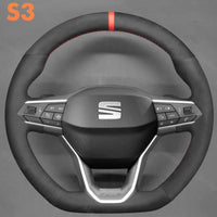 Couvre Volant à Coudre Seat Leon, Cupra Leon, Ateca, Tarraco 2020-2026 Coutures Cuivre, Kit DIY