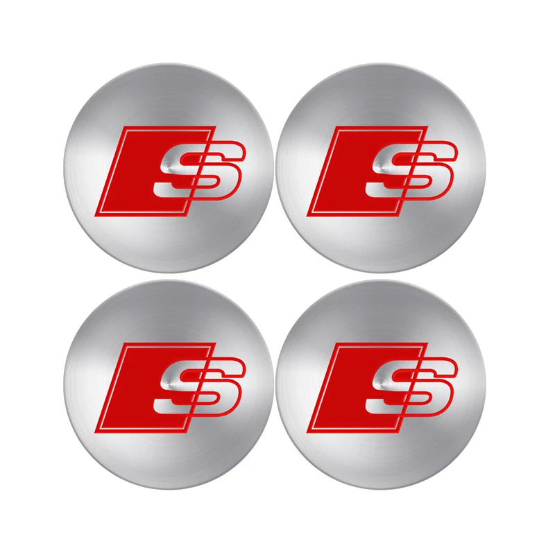Cache-Moyeux Audi A3 A4 S line 56mm 60mm 63mm 68mm — vue en situation