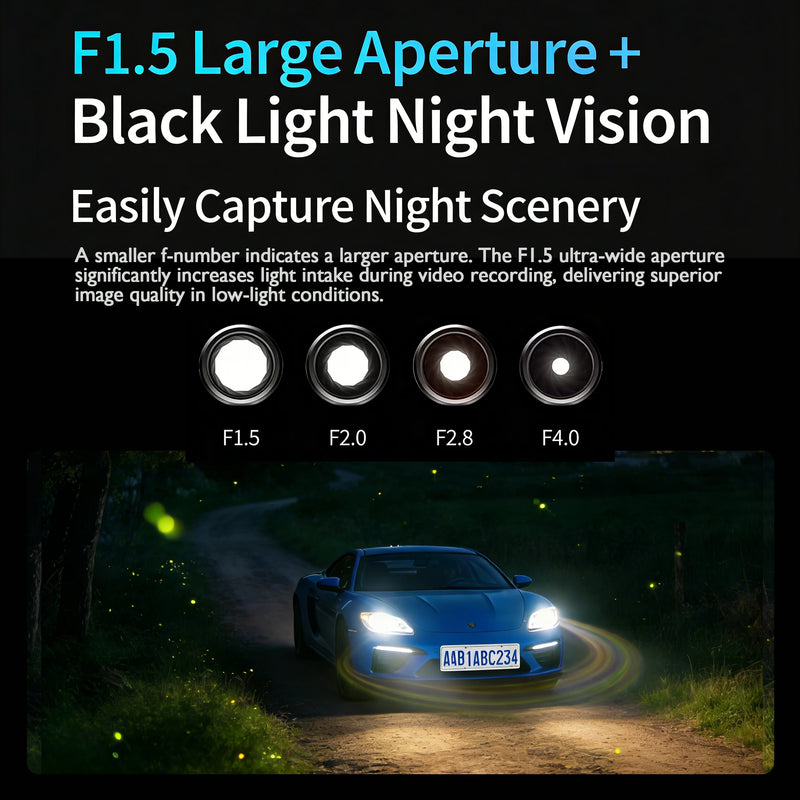 Dashcam 4 Canaux 4K WiFi Avant Arrière Intérieur