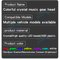 Pommeau de Vitesse Peugeot Cristal LED 7 Couleurs pour Boîte Automatique 206 207 307 308 3008 2008 RCZ