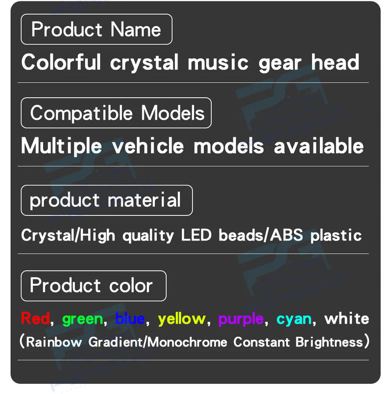 Pommeau de Vitesse Peugeot Cristal LED 7 Couleurs pour Boîte Automatique 206 207 307 308 3008 2008 RCZ