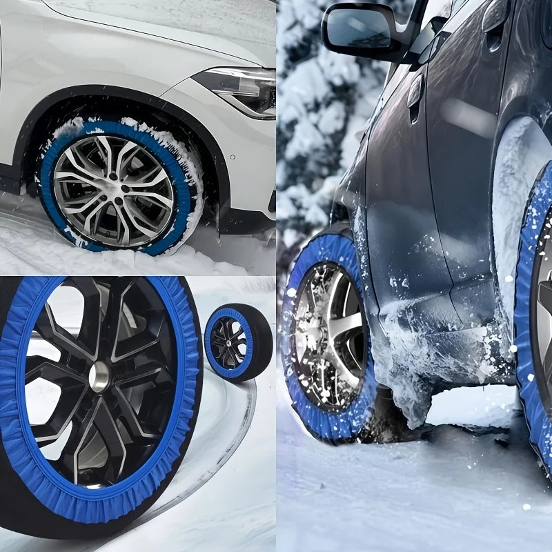 Chaussette à Neige Textile Bleue à l'Unité pour Voiture et SUV