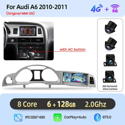 Autoradio Junsun Caméra 360 Audi A6 C6 4F 2005-2011