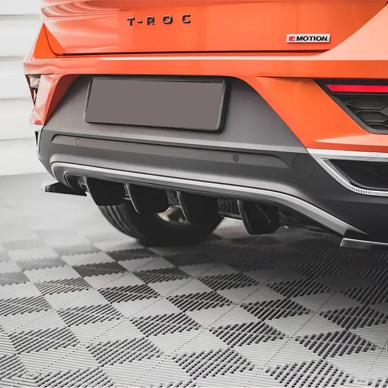 Diffuseur Arrière 3 Pièces Style Maxton Volkswagen T-Roc Mk1 2017-2022 TSI TDI Noir Brillant