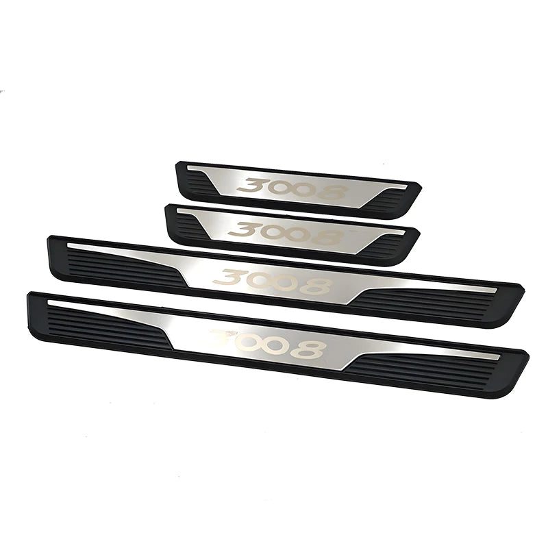 Plaques de Seuil d'Entrée Inox Peugeot 3008 2017-2020 Lot de 4