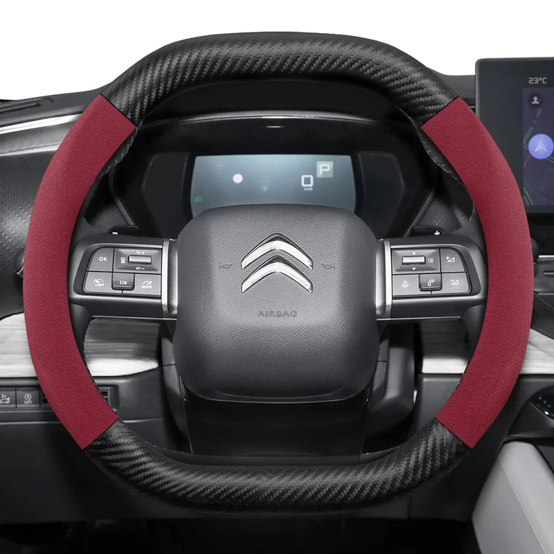 Housse de Volant Citroën Daim et Texture Carbone C3 C4 X Berlingo C5 Aircross Jumper Spacetourer Ami X