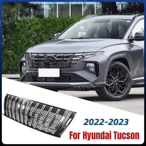 Calandre Hyundai Tucson NX4 2022-2023, Grille Avant à Barres Verticales Chromée ou Noire