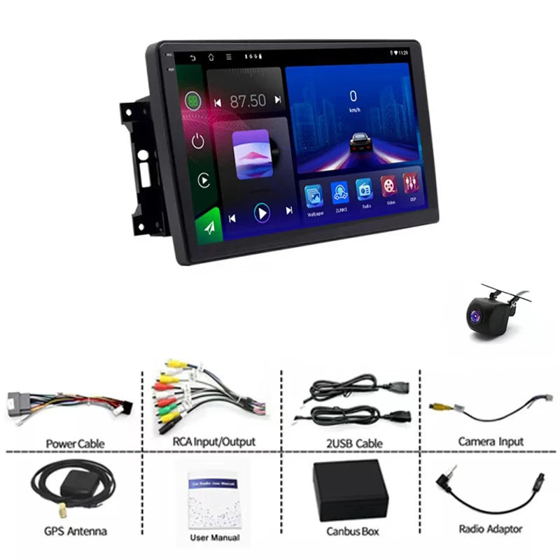 Autoradio Android 10 Pouces Jeep Wrangler JK 2007-2016 CarPlay et Android Auto Sans Fil GPS
