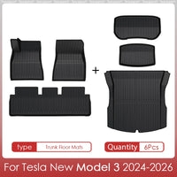 Tapis de Sol et de Malle Tesla Model 3 Highland 2024-2026 TPE Étanches Antidérapants