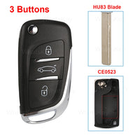 Coque de Clé Peugeot 207 307 308 508 Citroën C3 C4 Télécommande à Rabat 2 ou 3 Touches