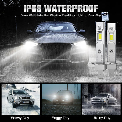 Ampoules LED BMW H1 H3 100W 30000LM Mini Canbus