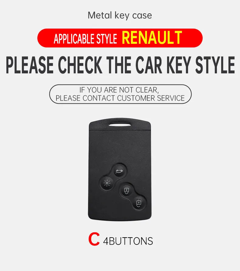 Coque de Clé Renault Alliage de Zinc Mégane 2 Mégane 3 Clio Scénic Captur Laguna Fluence Koleos Duster