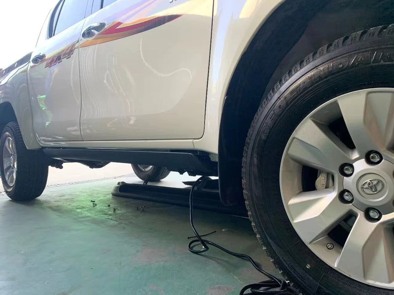 Marchepieds Électriques Toyota Hilux Revo Vigo Aluminium Rétractables Latéraux