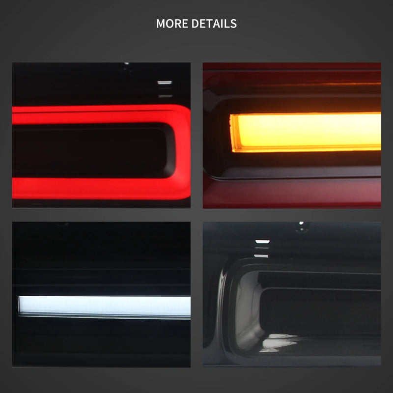 Feux Arrière LED Dodge Challenger 3e Génération 2008-2014 Clignotants Séquentiels, Rouge Transparent ou Fumé