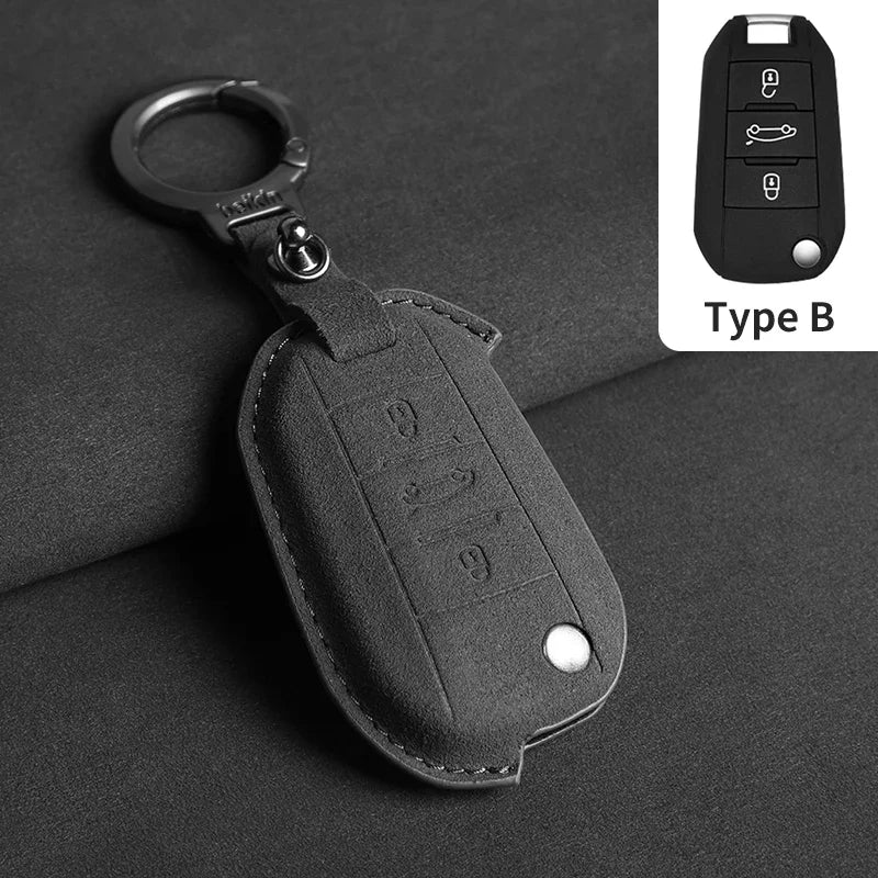 Coque de Clé Peugeot Citroën Suédine Clé Repliable ou Fixe 3 Touches