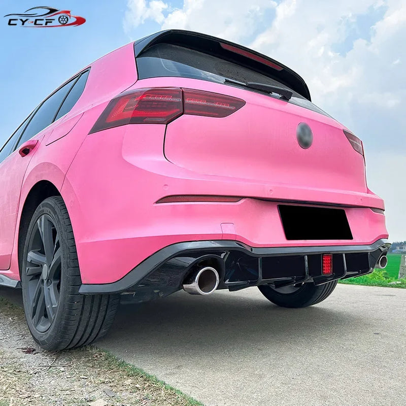 Diffuseur de Pare-Chocs Arrière Volkswagen Golf 8 GTI R-Line 2020-2023 ABS Noir Brillant