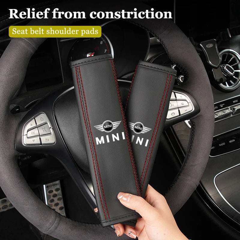 Coussin de Ceinture de Sécurité Cuir MINI Cooper JCW — vue de profil