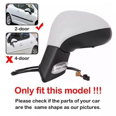 Coque de Rétroviseur Peugeot 207 308 Aspect Carbone Paire