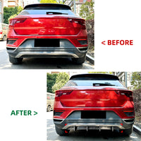 Diffuseur de Pare-Chocs Arrière Volkswagen T-Roc 2018-2022 Version Standard Noir Brillant ou Look Carbone