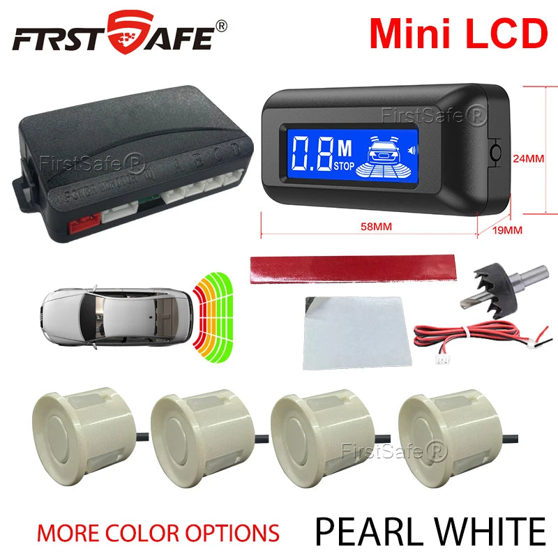 Radar de Recul Mini Écran LCD 4 Capteurs 22 mm