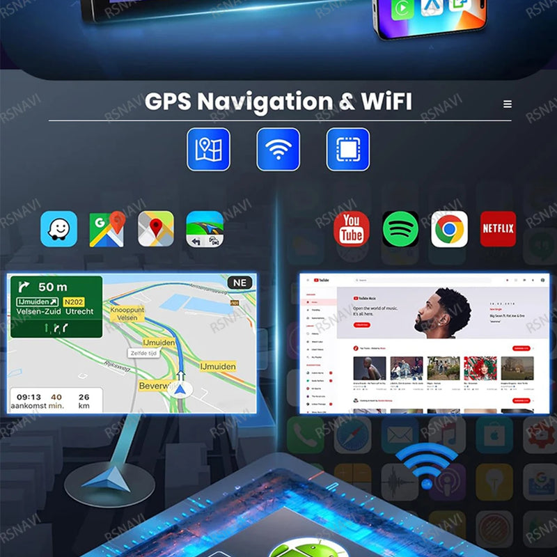 Autoradio Android 15 Ford Everest et Ranger 2015-2018 CarPlay Sans Fil GPS 4G