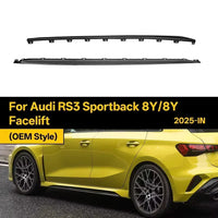Bas de Caisse Carbone Sec Style OEM Audi RS3 Sportback 8Y Restylée 2025+, Jupes Latérales