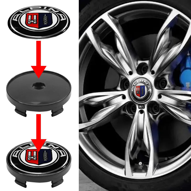 Cache-Moyeux BMW E90 F30 F10 X1 X5 56mm 60mm — détail de finition