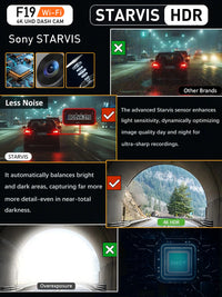 4K Front and Rear Wi-Fi Dashcam with Parking Mode